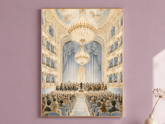 Opera House Wall Art, Concert Hall Illustration - Digital Download
