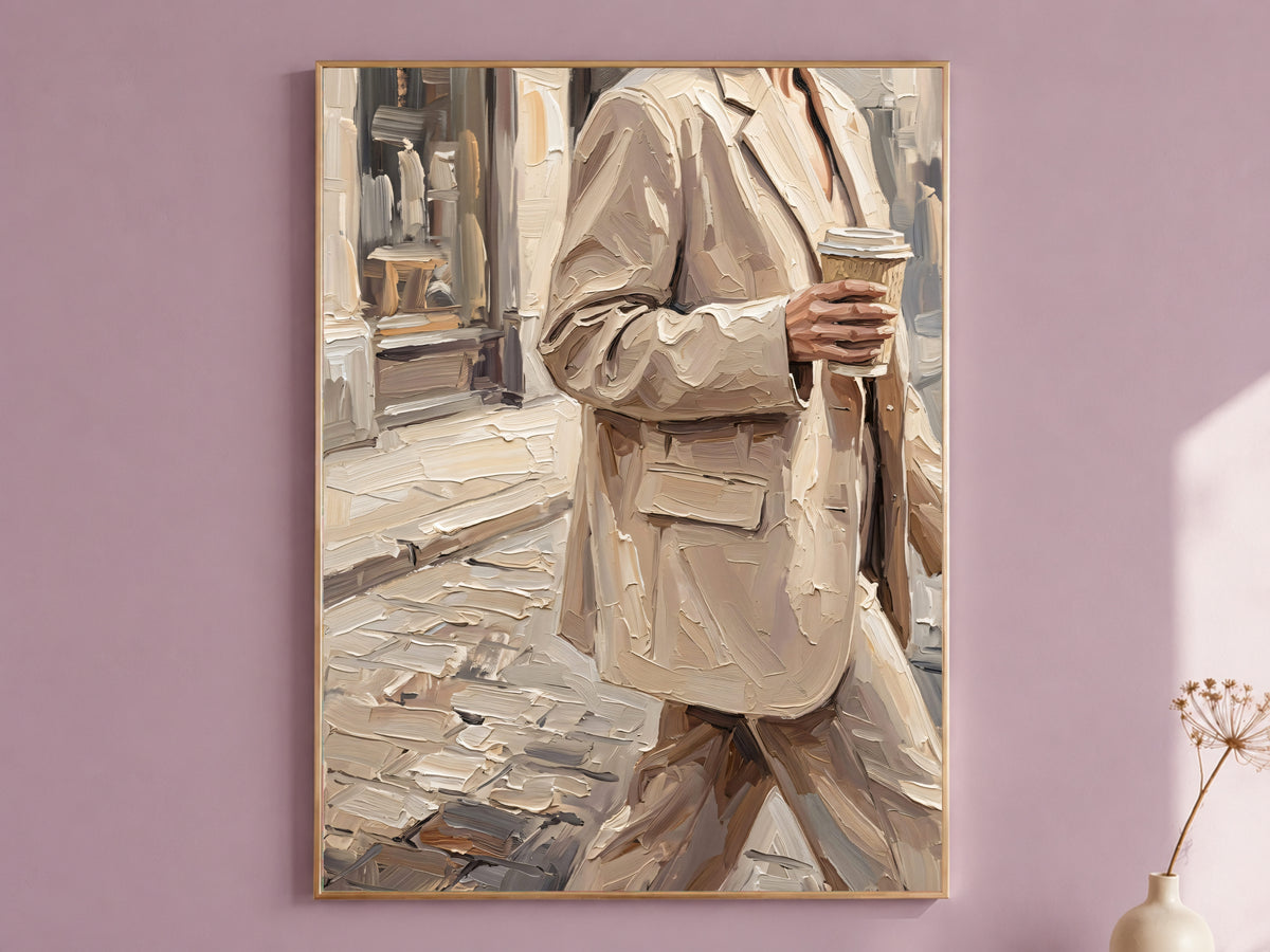 Old Money Aesthetic Wall Art, Impasto Oil Painting Print - Digital Download