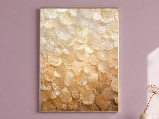 Amber Capiz Shell Wall Art, Earth Tone Ombre Print - Digital Download