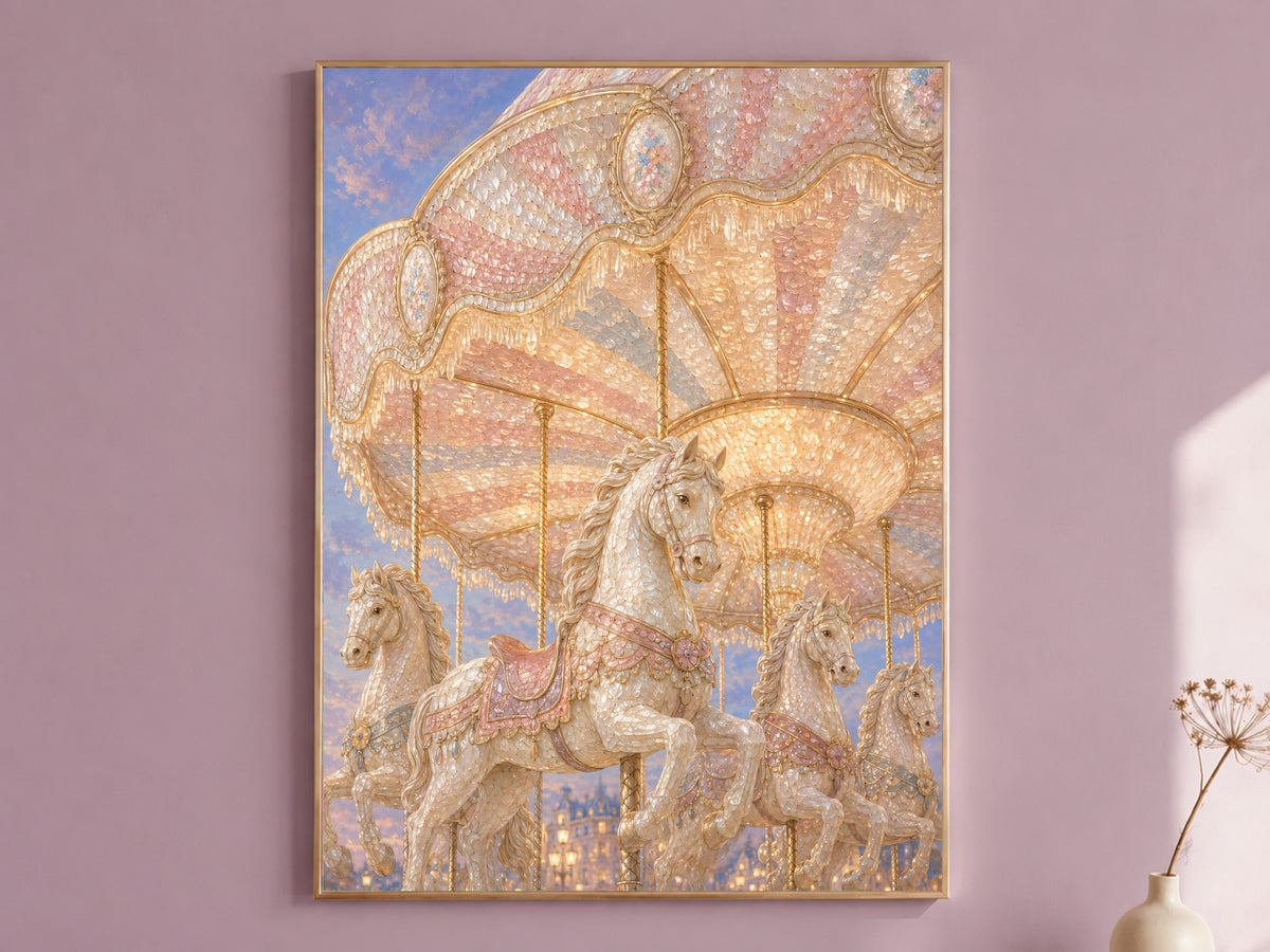 Carousel Horse Wall Art, Opera Aesthetic Print - Digital Download