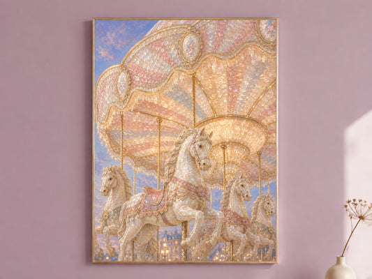 Carousel Horse Wall Art, Opera Aesthetic Print - Digital Download