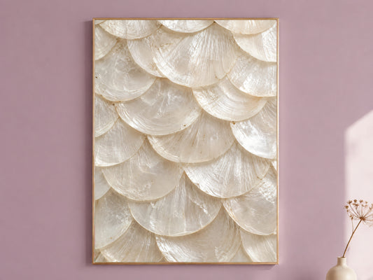 Capiz Shell Wall Art, Ivory Mother of Pearl Print - Digital Download