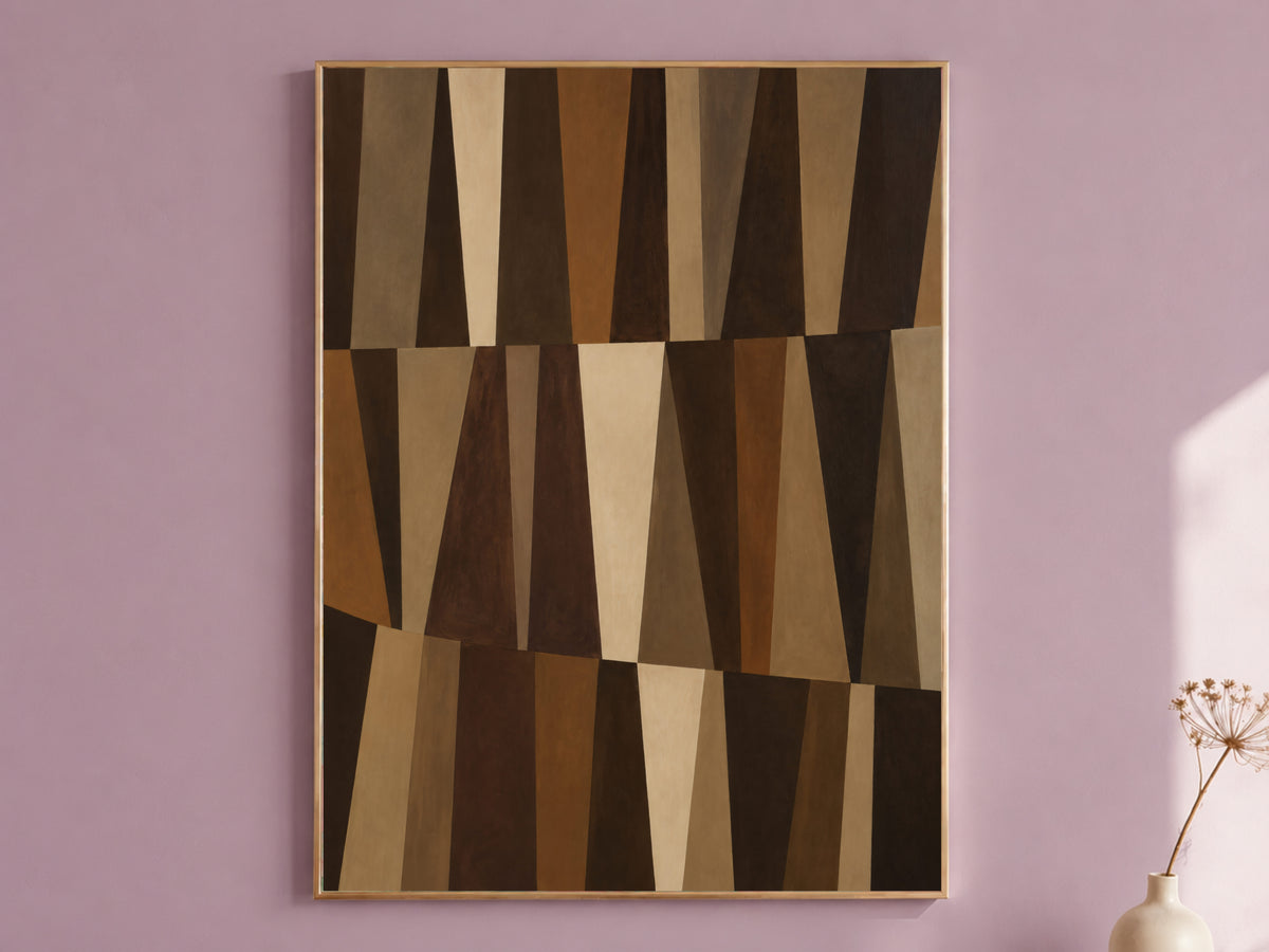 Mid Century Geometric Wall Art, Abstract Triangle Print - Digital Download