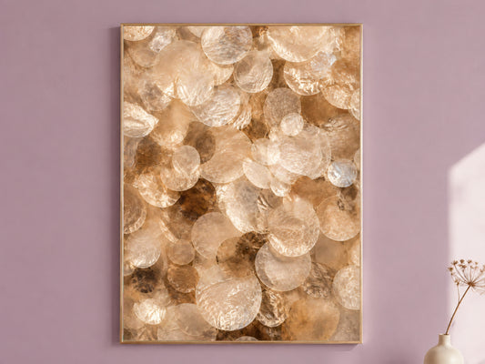 Caramel Capiz Shell Wall Art, Tortoiseshell Ombre Print - Digital Download
