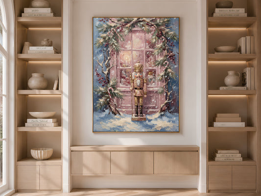 Pink Nutcracker Wall Art, Coquette Christmas Decor - Digital Download