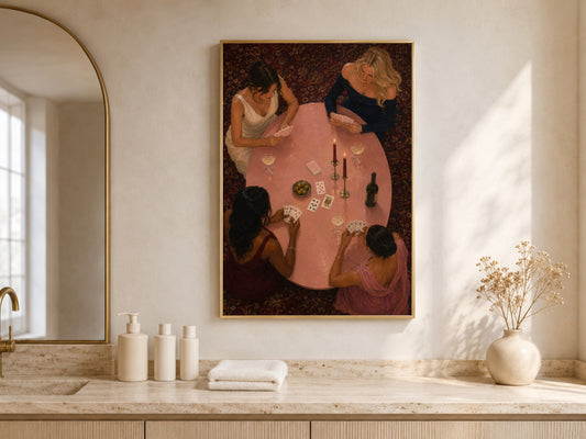 Girls Night Poker Wall Art, Casino Card Game Print - Digital Download