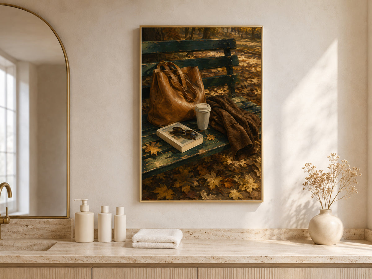 Autumn Still Life Wall Art, Light Academia Print, Cozy Fall Painting - Digital Download