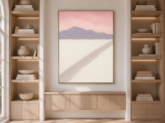 Pink Sunset Desert Landscape Wall Art - Digital Download