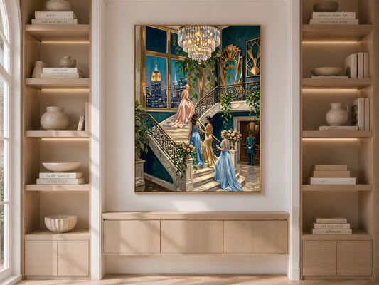 Art Deco NYC Penthouse Print, Gatsby Party Wall Art - Digital Download