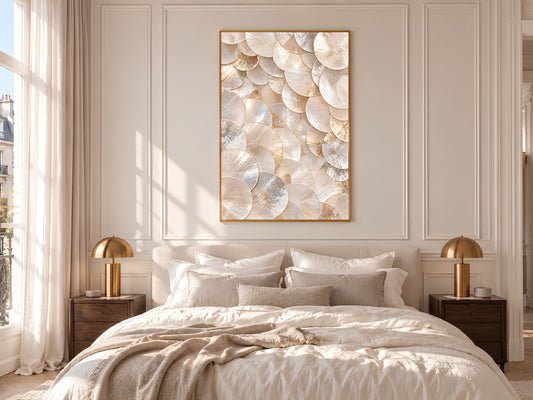 Neutral Capiz Shell Print, Champagne Pearl Shell Wall Art, Beige Abstract Texture Art, Printable Digital Download