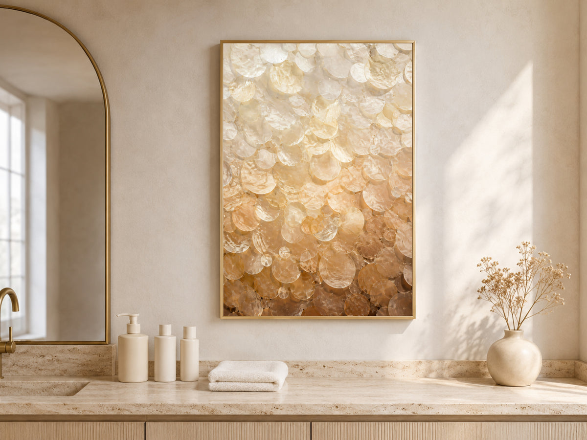 Amber Capiz Shell Wall Art, Earth Tone Ombre Print - Digital Download