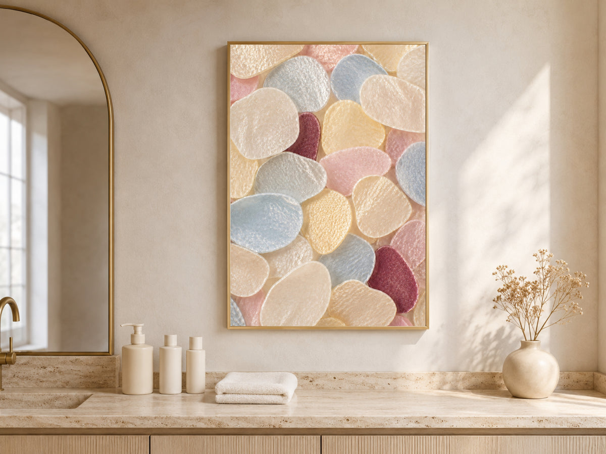 Pastel Capiz Shell Wall Art, Danish Pastel Confetti Print - Digital Download