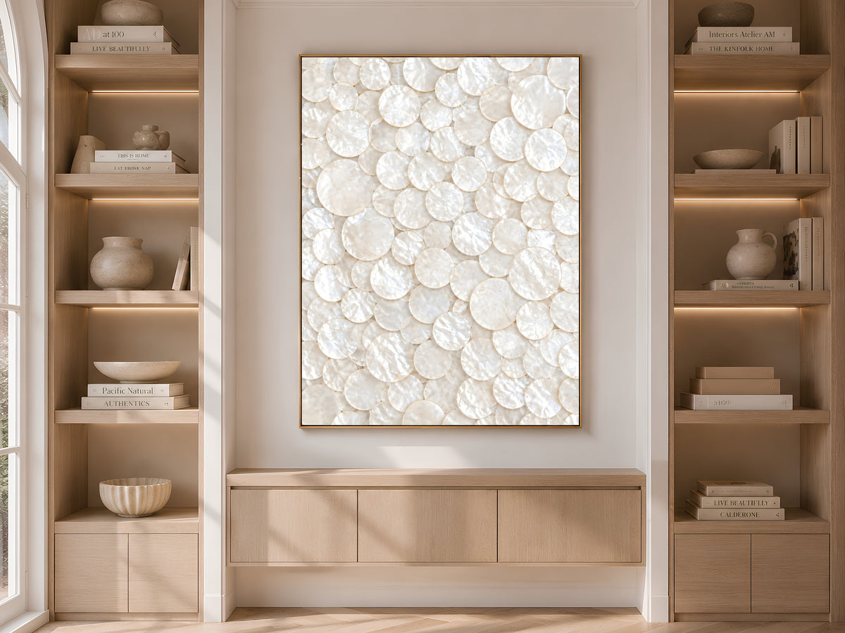 Capiz Shell Mosaic Wall Art, Mother of Pearl Print - Digital Download