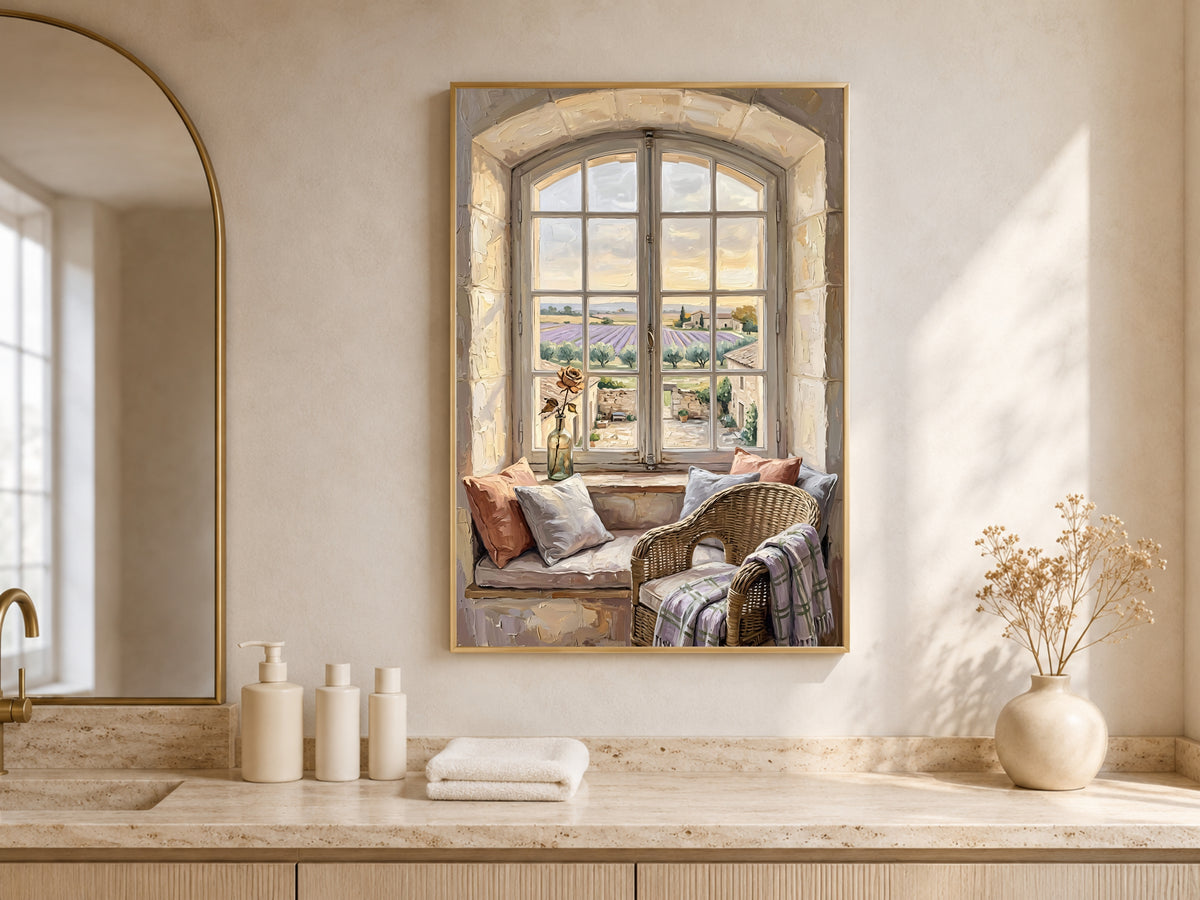 Chateaucore Window View Print, French Countryside Wall Art - Digital Download
