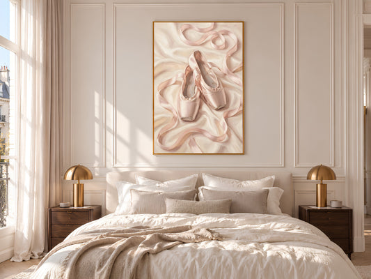 Pink Pointe Shoes Painting Print, Ballet Slippers Still Life, Balletcore Wall Art, Printable Digital Download
