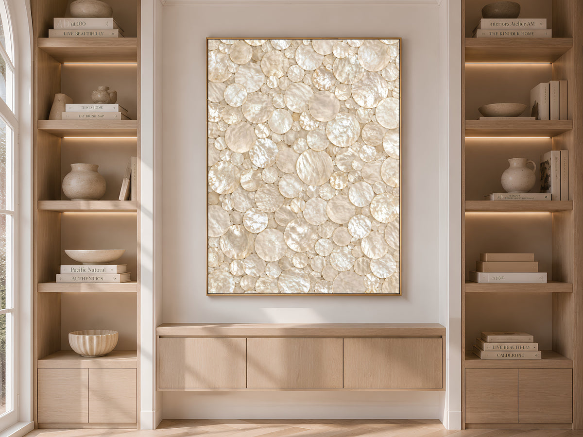 Capiz Shell Wall Art, Mother of Pearl Abstract Print - Digital Download
