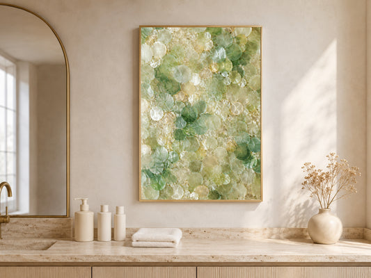 Sage Green Capiz Shell Wall Art, Jade Ombre Print - Digital Download
