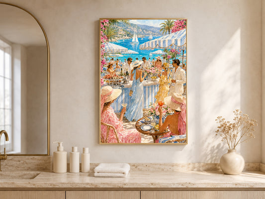 French Riviera Wall Art, Coastal Aperitivo Print - Digital Download