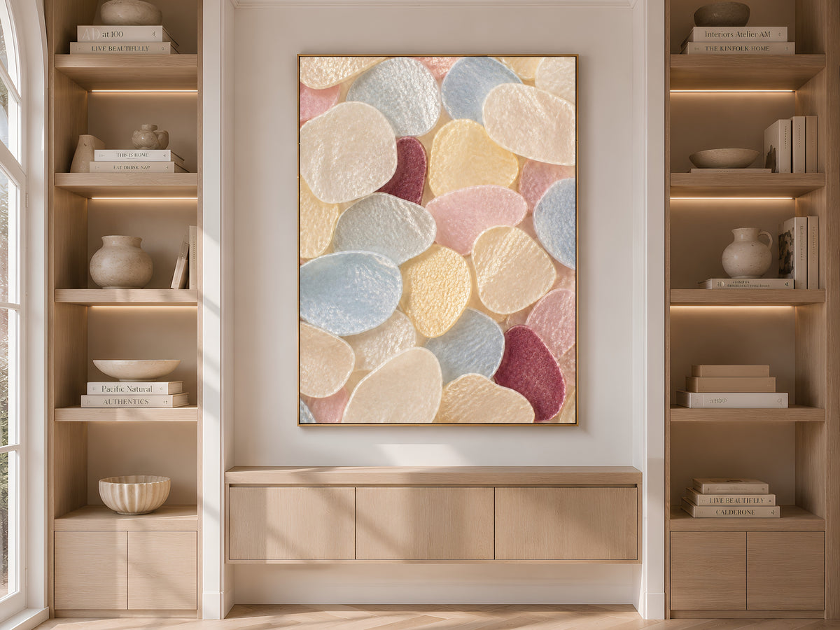 Pastel Capiz Shell Wall Art, Danish Pastel Confetti Print - Digital Download