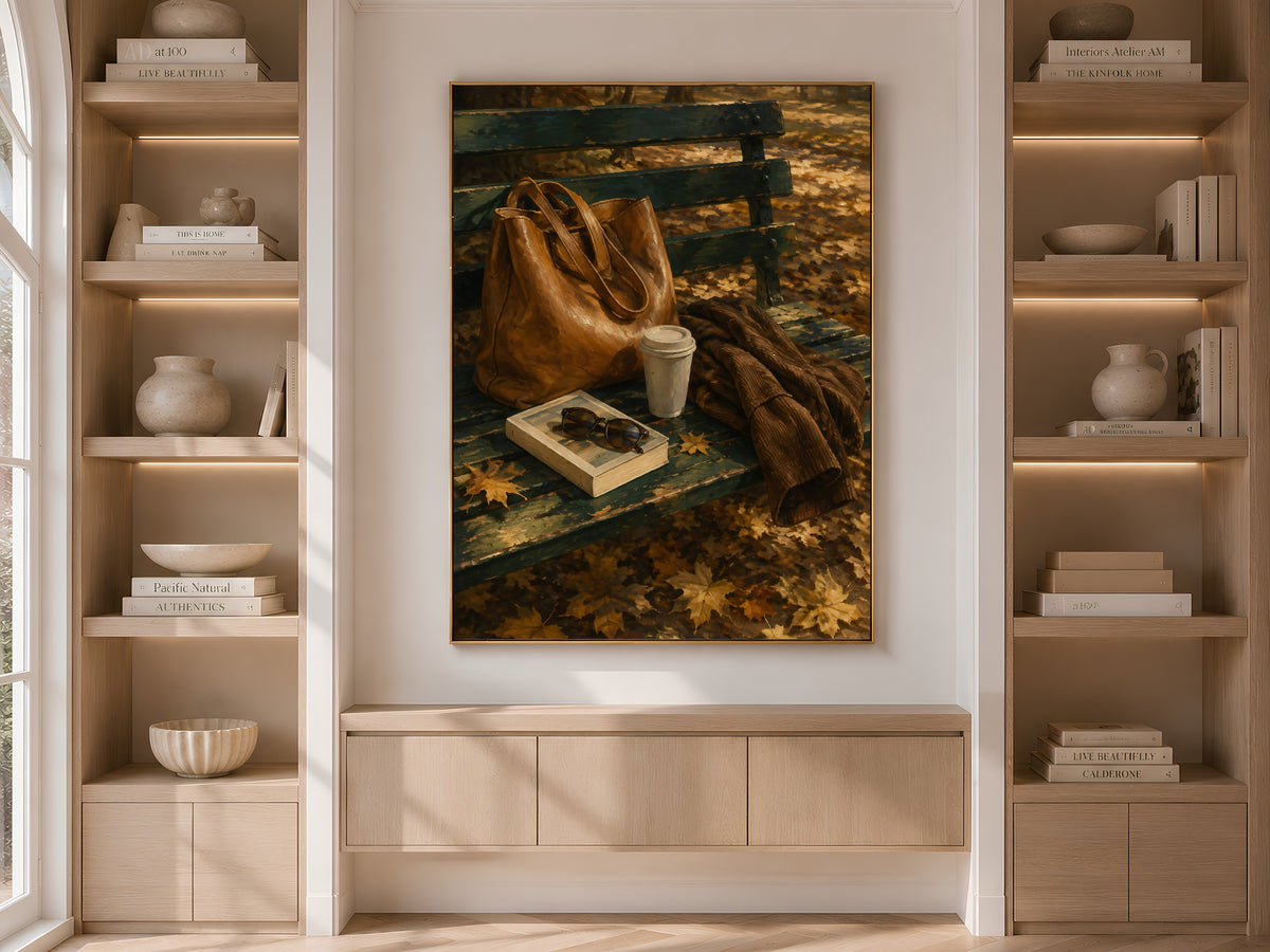 Autumn Still Life Wall Art, Light Academia Print, Cozy Fall Painting - Digital Download