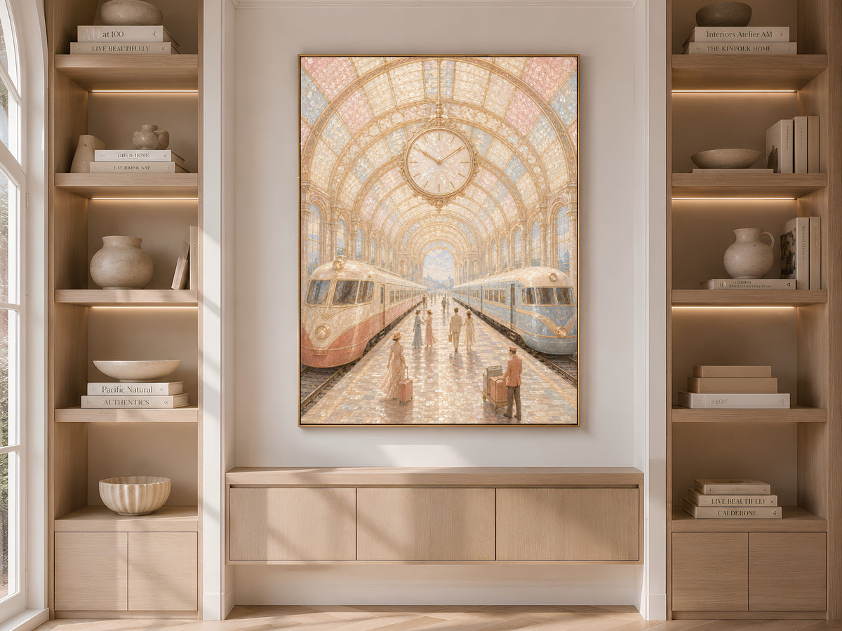 Vintage Train Station Wall Art, Opera Aesthetic Print - Digital Download