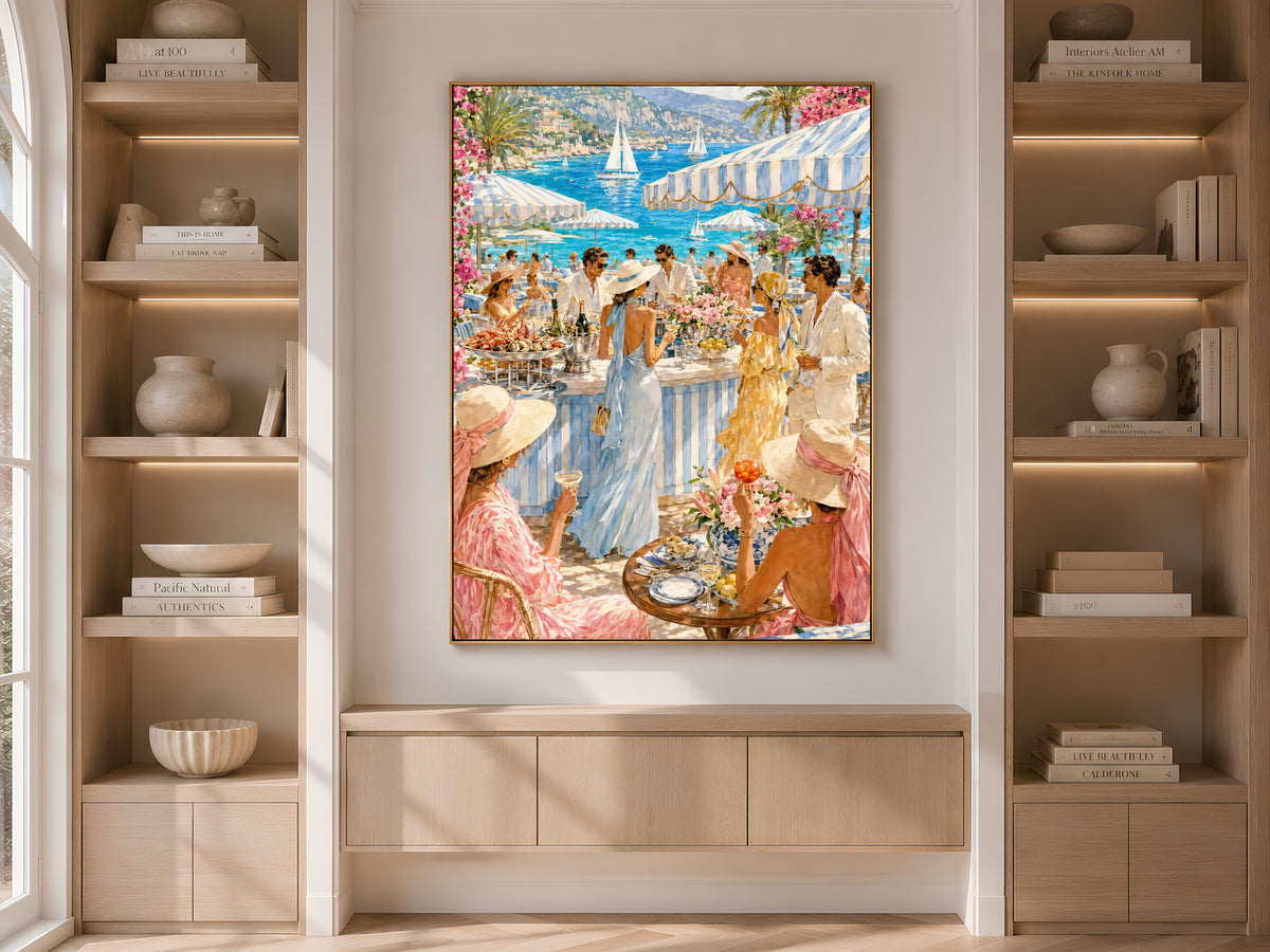 French Riviera Wall Art, Coastal Aperitivo Print - Digital Download