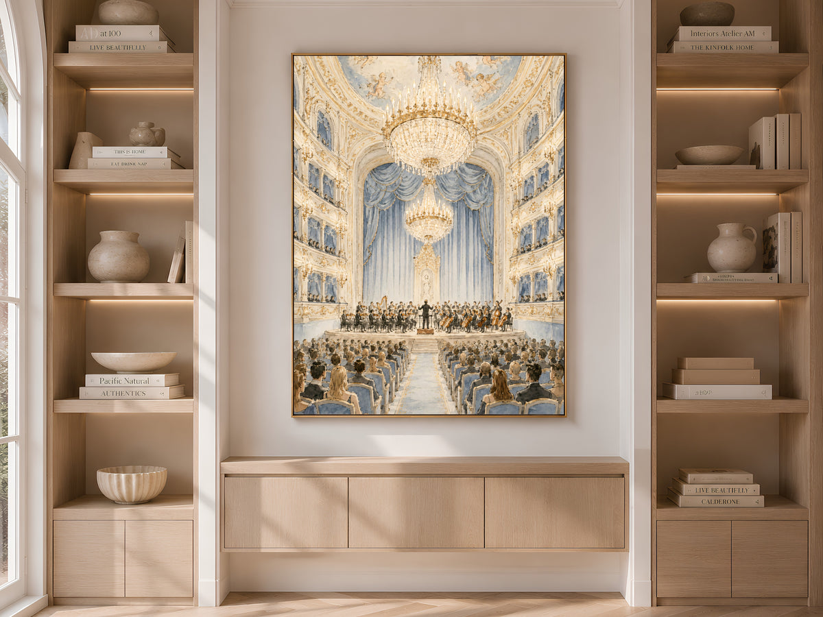 Opera House Wall Art, Concert Hall Illustration - Digital Download