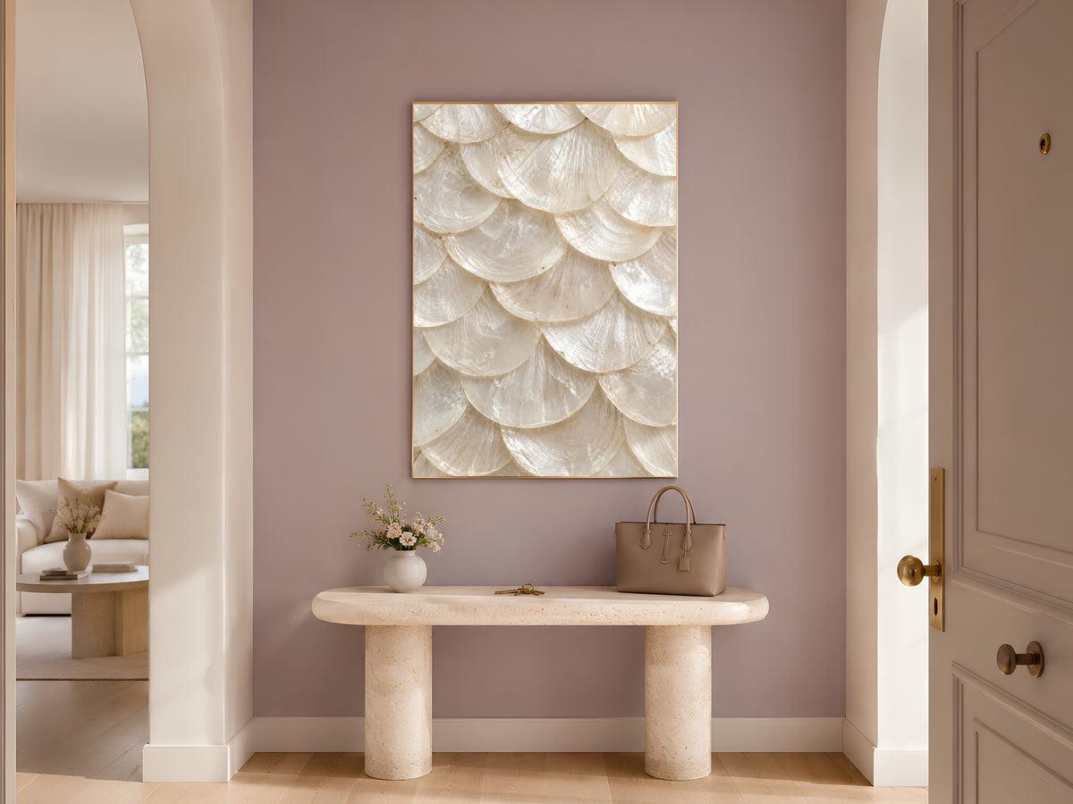 Capiz Shell Wall Art, Ivory Mother of Pearl Print - Digital Download
