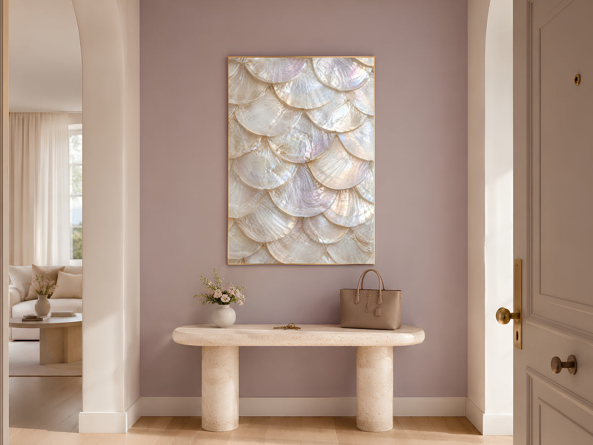 Mother of Pearl Wall Art, Iridescent Shell Print - Digital Download