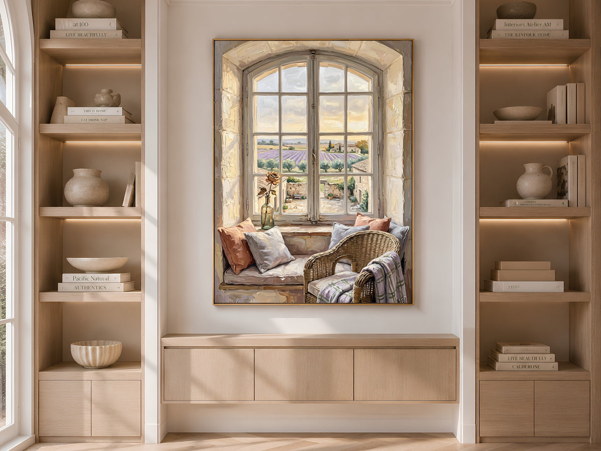 Chateaucore Window View Print, French Countryside Wall Art - Digital Download