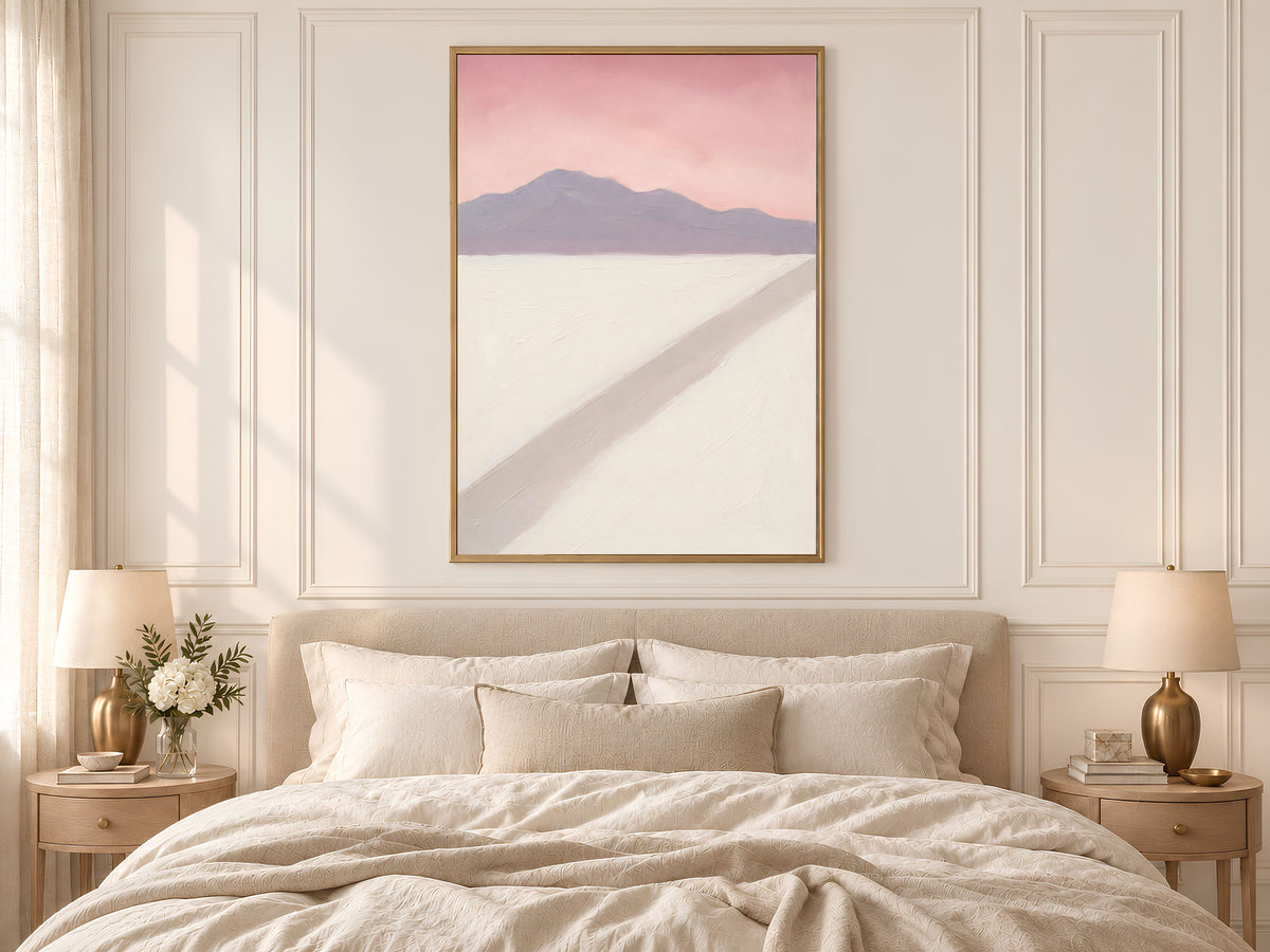 Pink Sunset Desert Landscape Wall Art - Digital Download