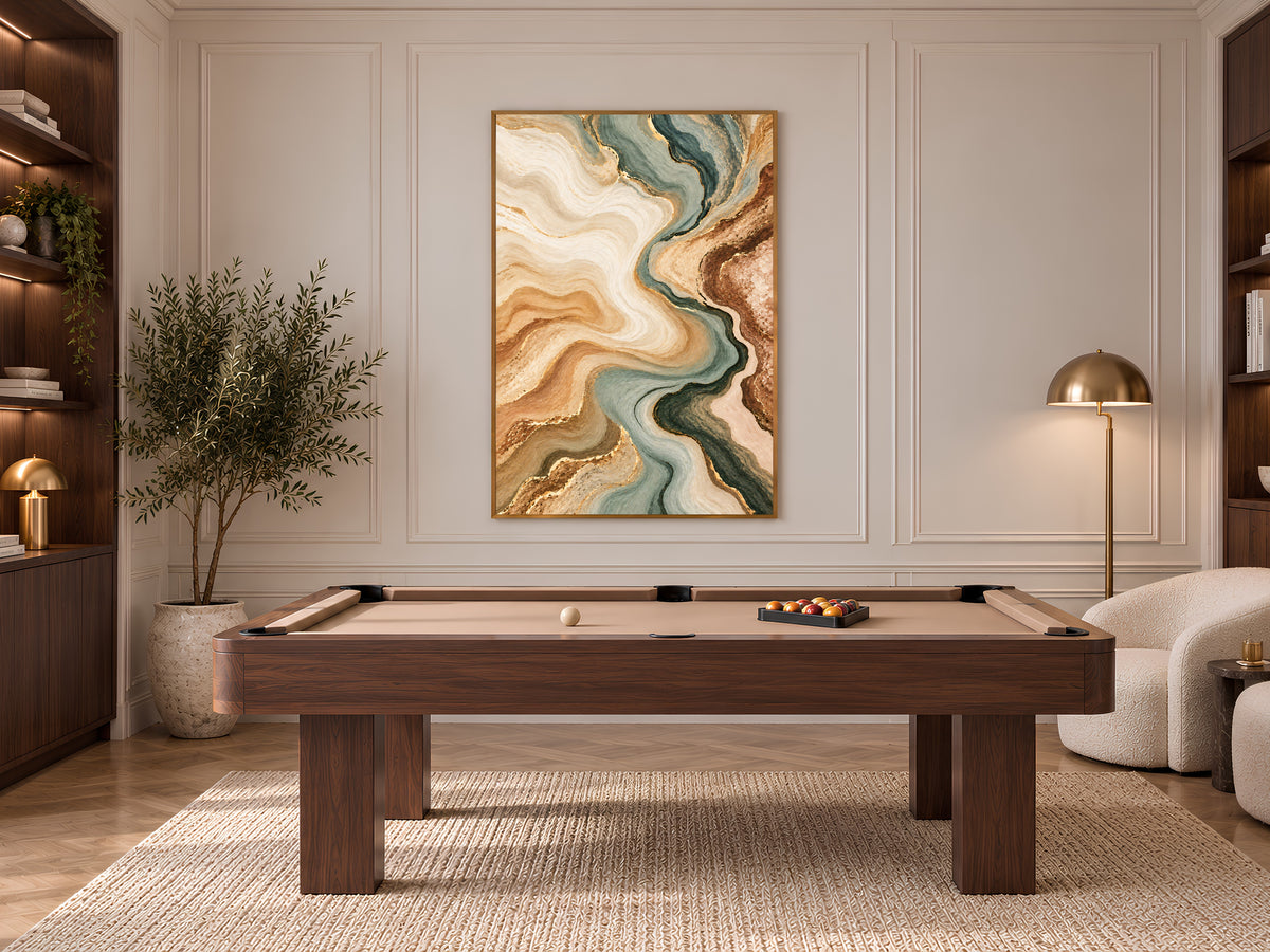 Sage Green and Terracotta Abstract Wall Art, Earth Tone Marble Swirl Print with Gold Veins, Printable Neutral Decor, Digital Download