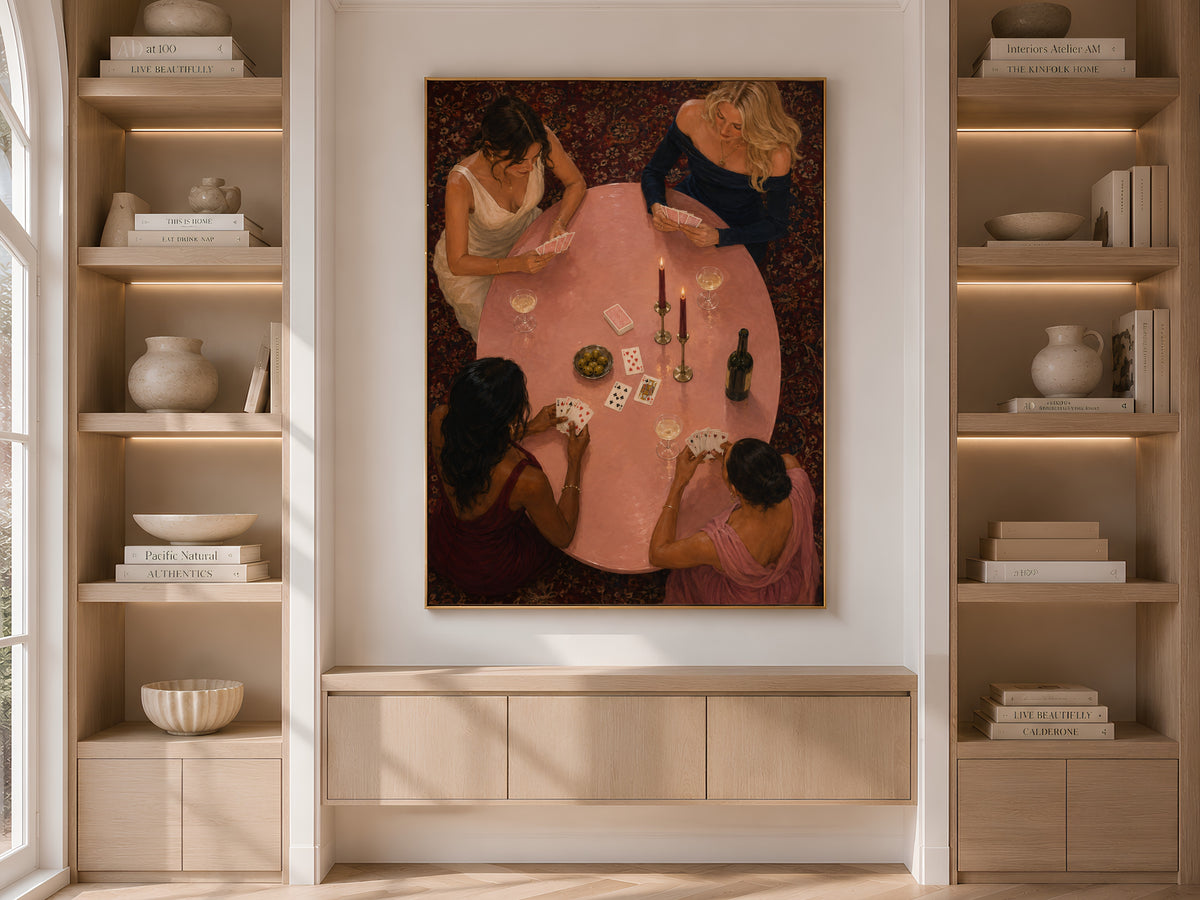 Girls Night Poker Wall Art, Casino Card Game Print - Digital Download