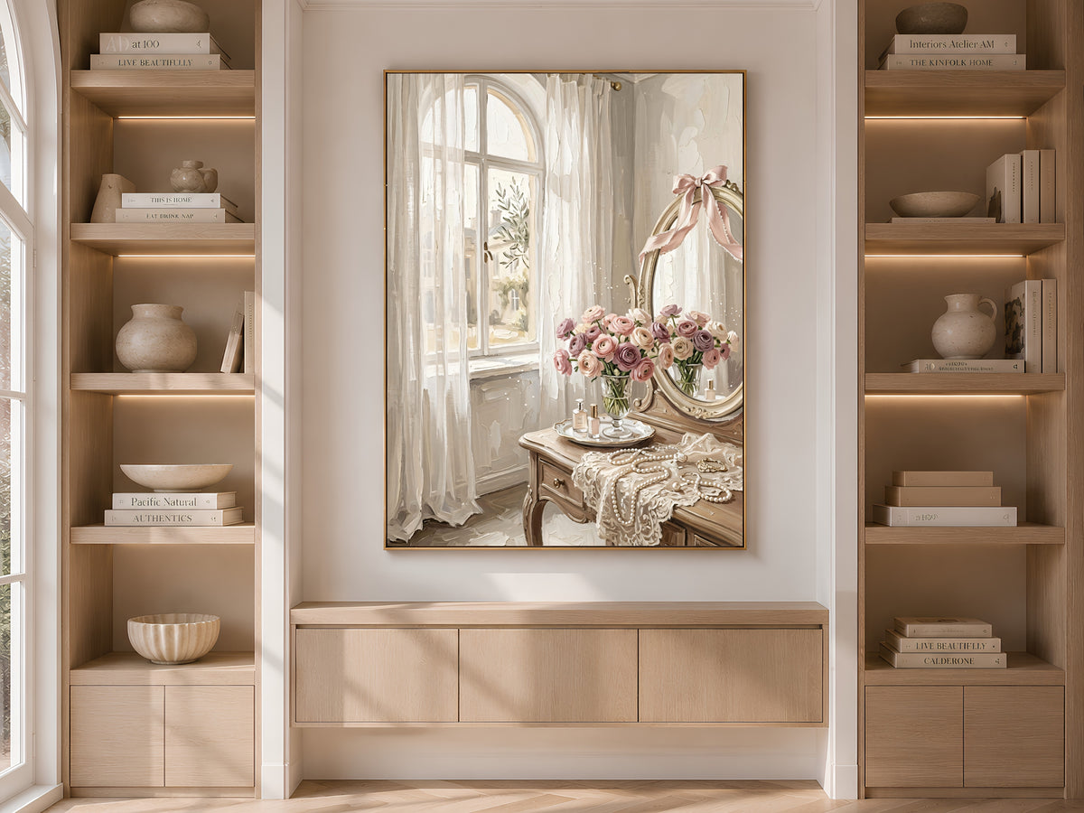 Coquette Vanity Print, Vintage Vanity Wall Art - Digital Download