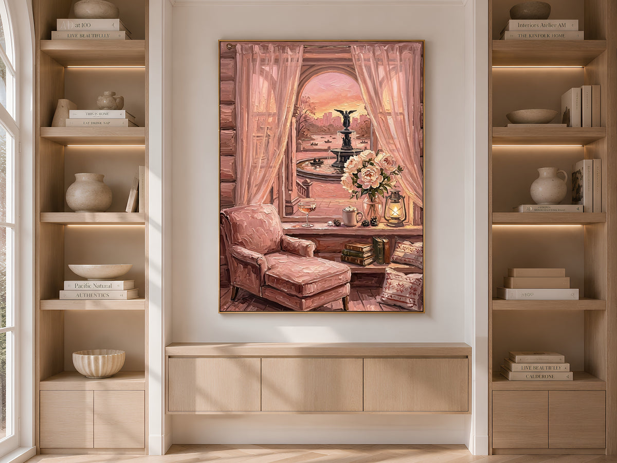Bethesda Fountain Print, Central Park Sunset Wall Art - Digital Download