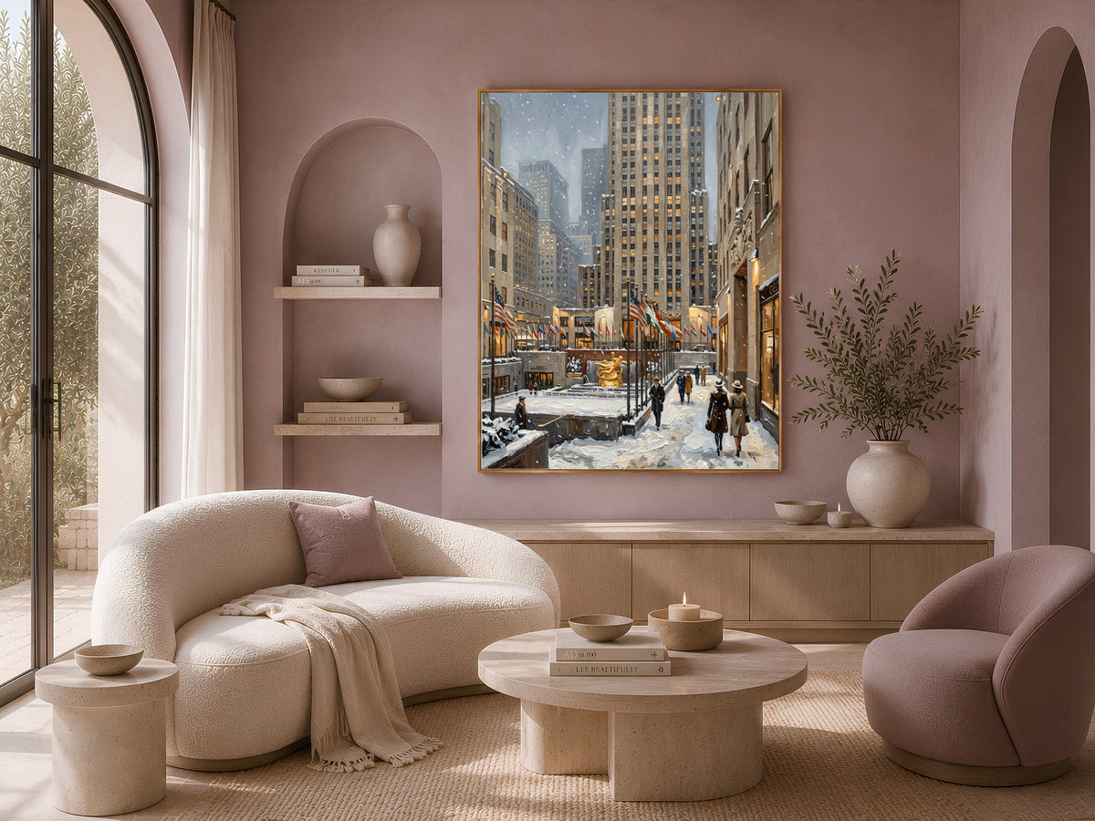New York Winter Wall Art, Snowy NYC Print - Digital Download