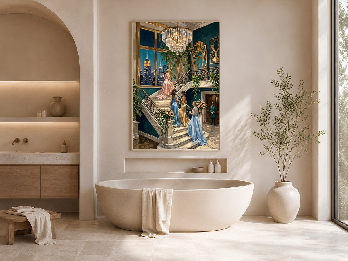 Art Deco NYC Penthouse Print, Gatsby Party Wall Art - Digital Download