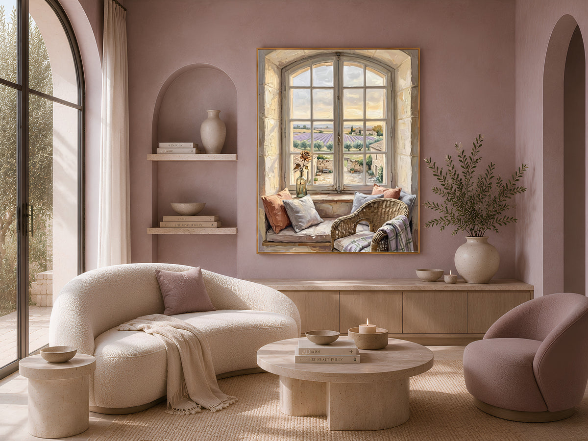 Chateaucore Window View Print, French Countryside Wall Art - Digital Download