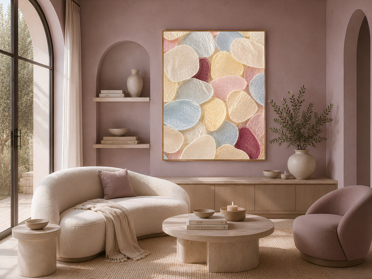 Pastel Capiz Shell Wall Art, Danish Pastel Confetti Print - Digital Download