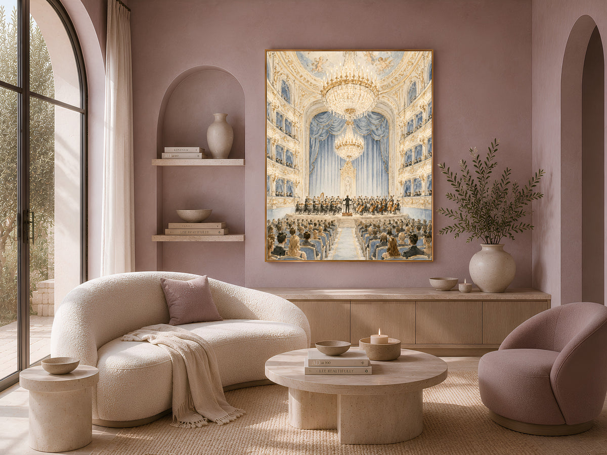 Opera House Wall Art, Concert Hall Illustration - Digital Download