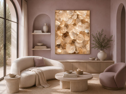 Caramel Capiz Shell Wall Art, Tortoiseshell Ombre Print - Digital Download
