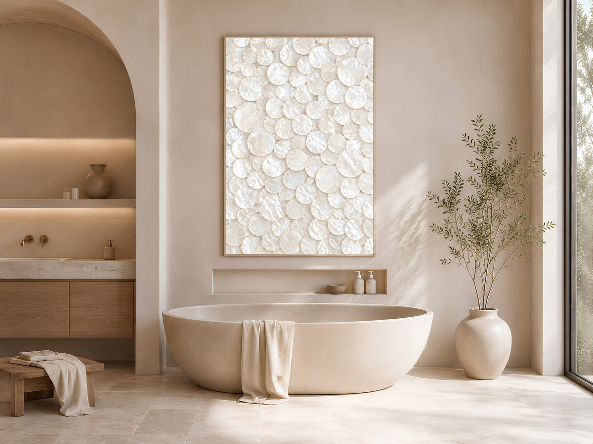 Capiz Shell Mosaic Wall Art, Mother of Pearl Print - Digital Download