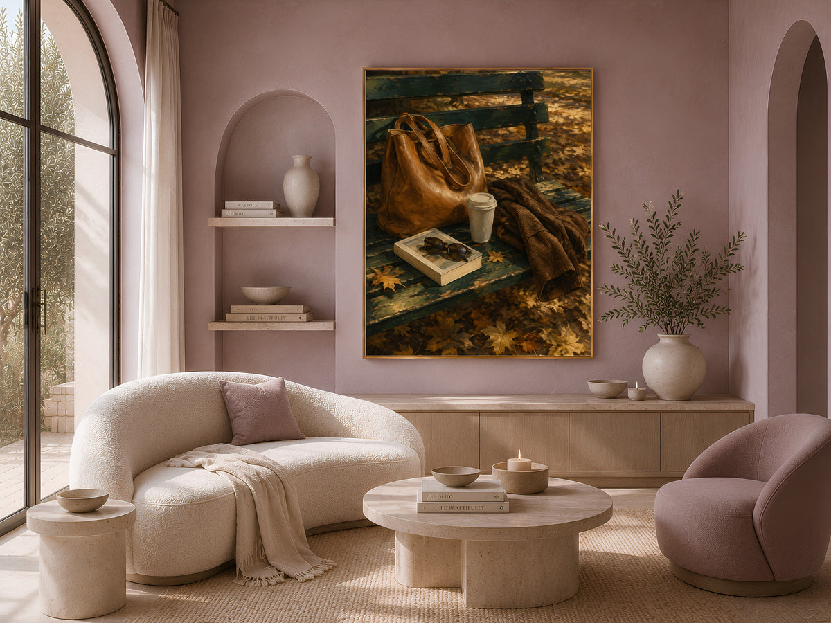 Autumn Still Life Wall Art, Light Academia Print, Cozy Fall Painting - Digital Download