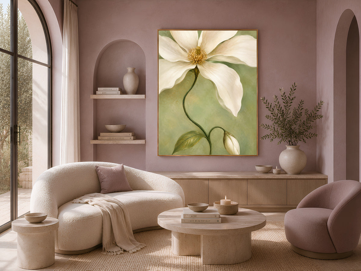 Magnolia Wall Art, Sage Green Botanical Print - Digital Download