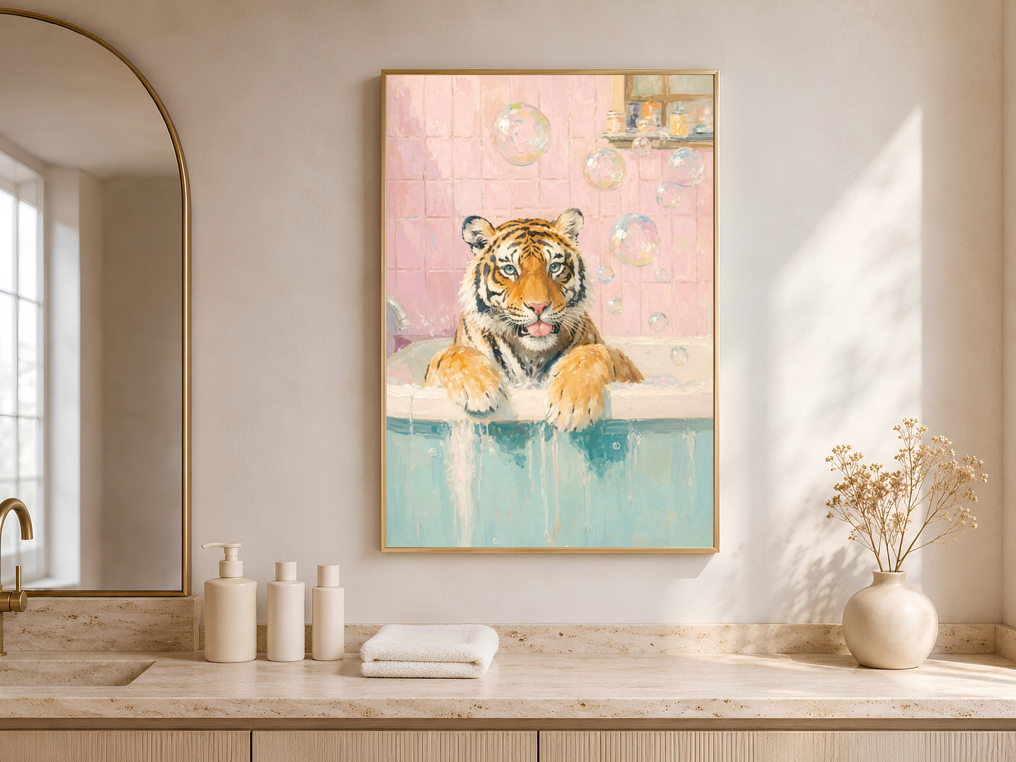 Tiger in Bathtub Wall Art - Digital Download
