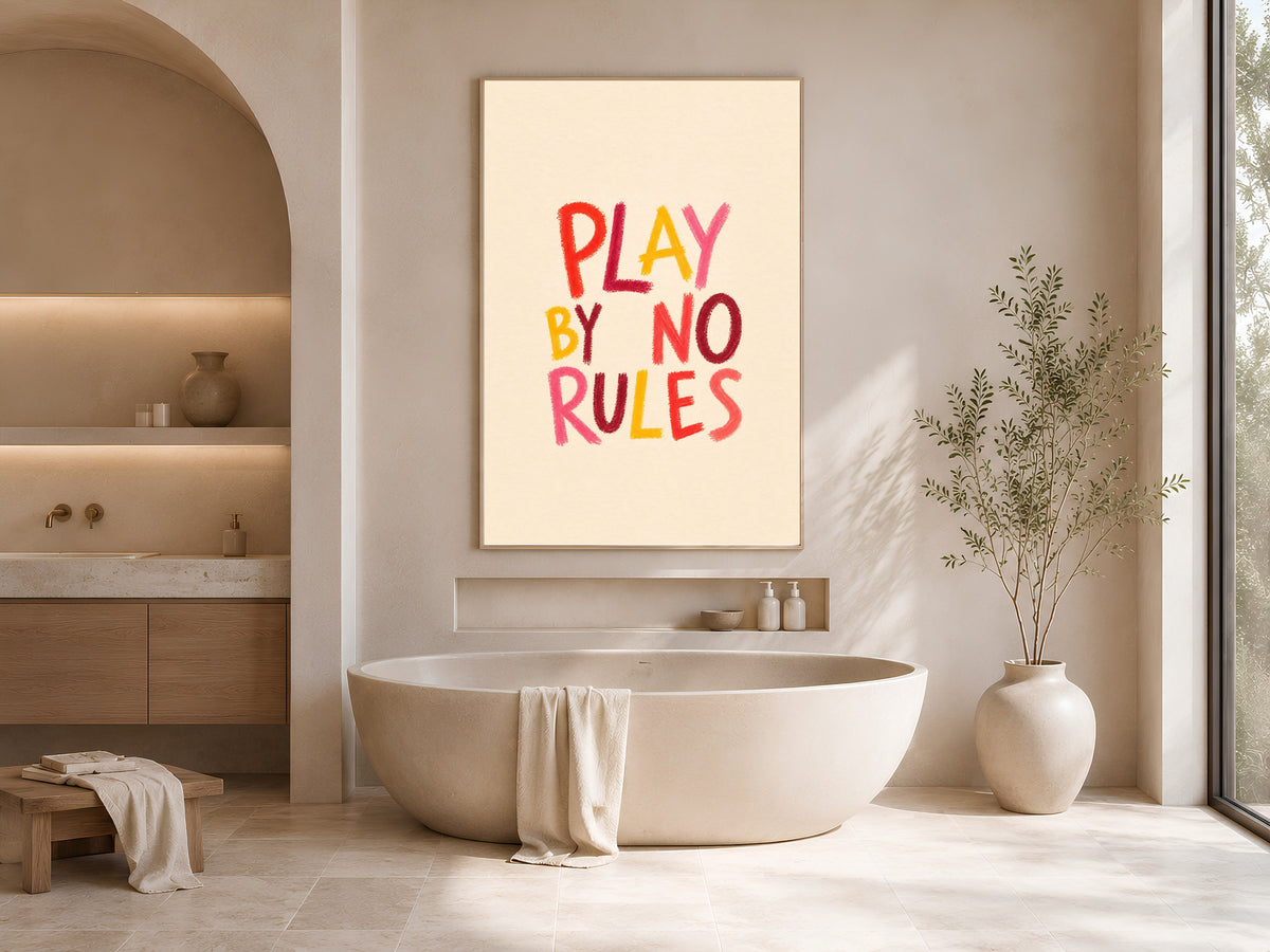 Play By No Rules Quote Print, Dopamine Decor Wall Art - Digital Download
