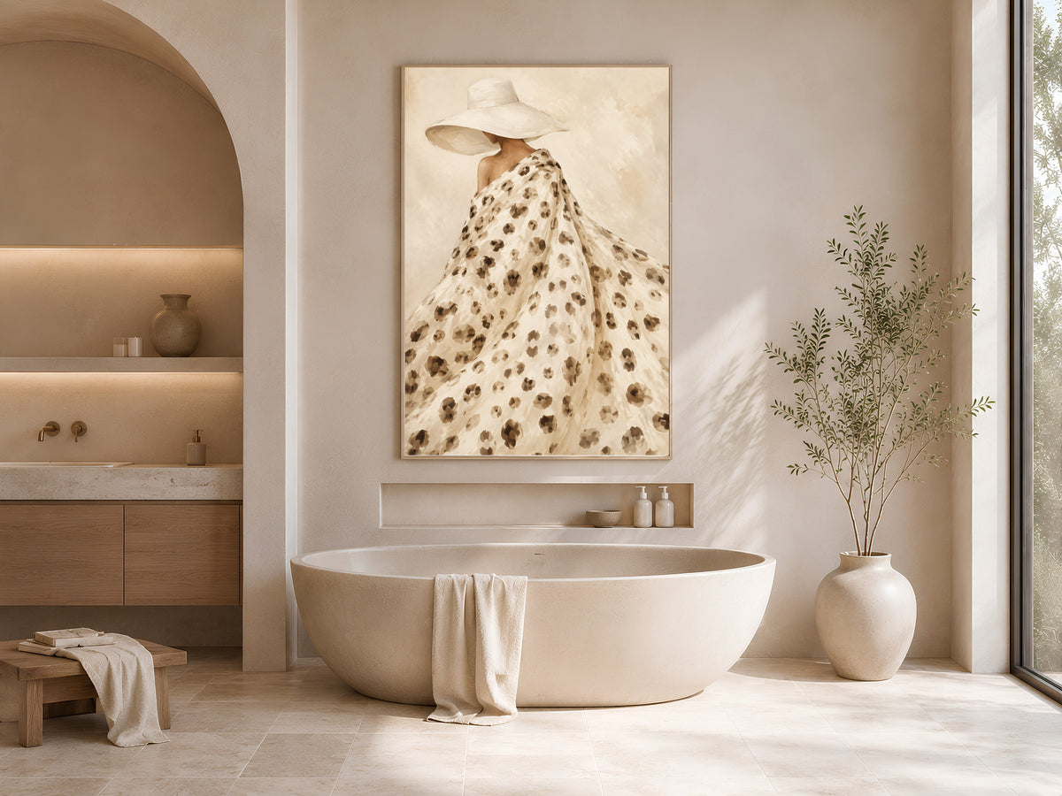 Leopard Print Fashion Wall Art, Couture Gown Painting - Digital Download