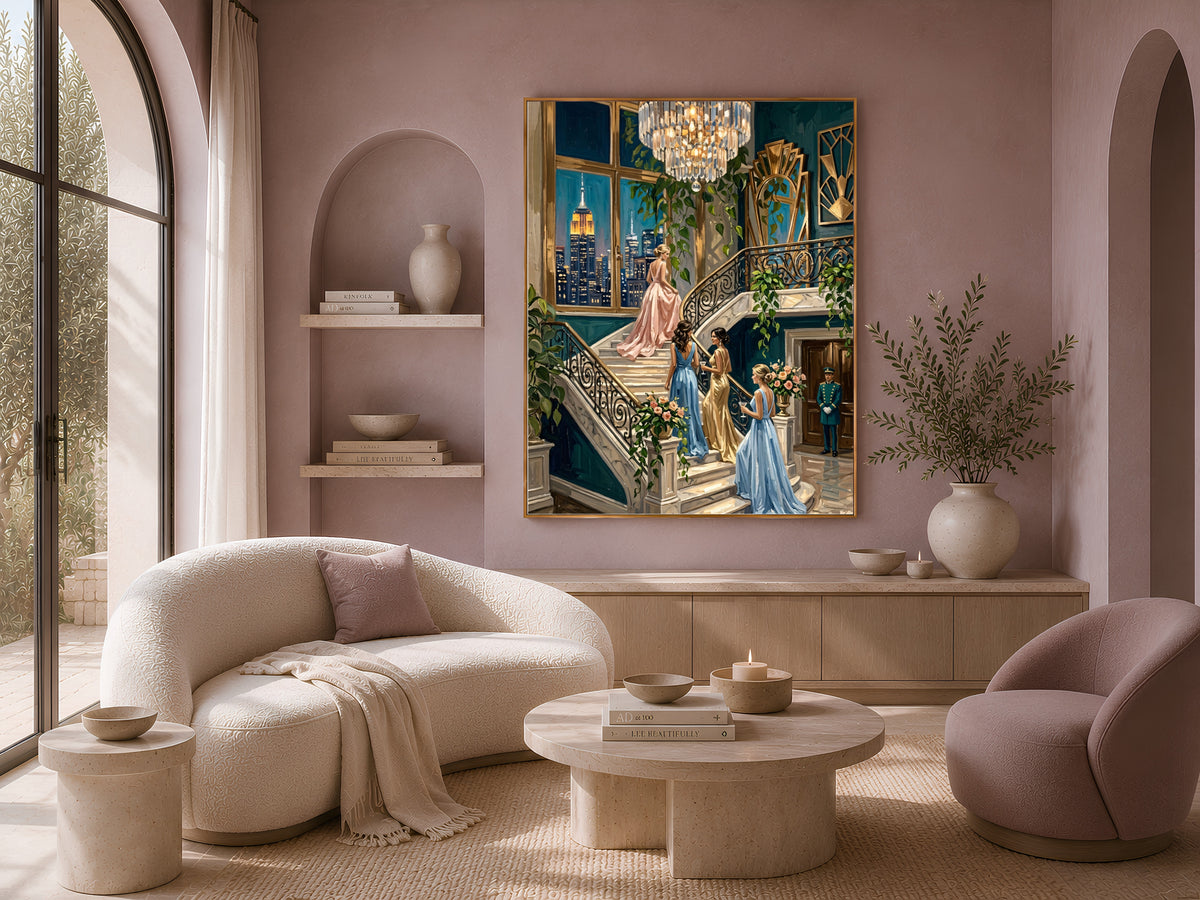 Art Deco NYC Penthouse Print, Gatsby Party Wall Art - Digital Download