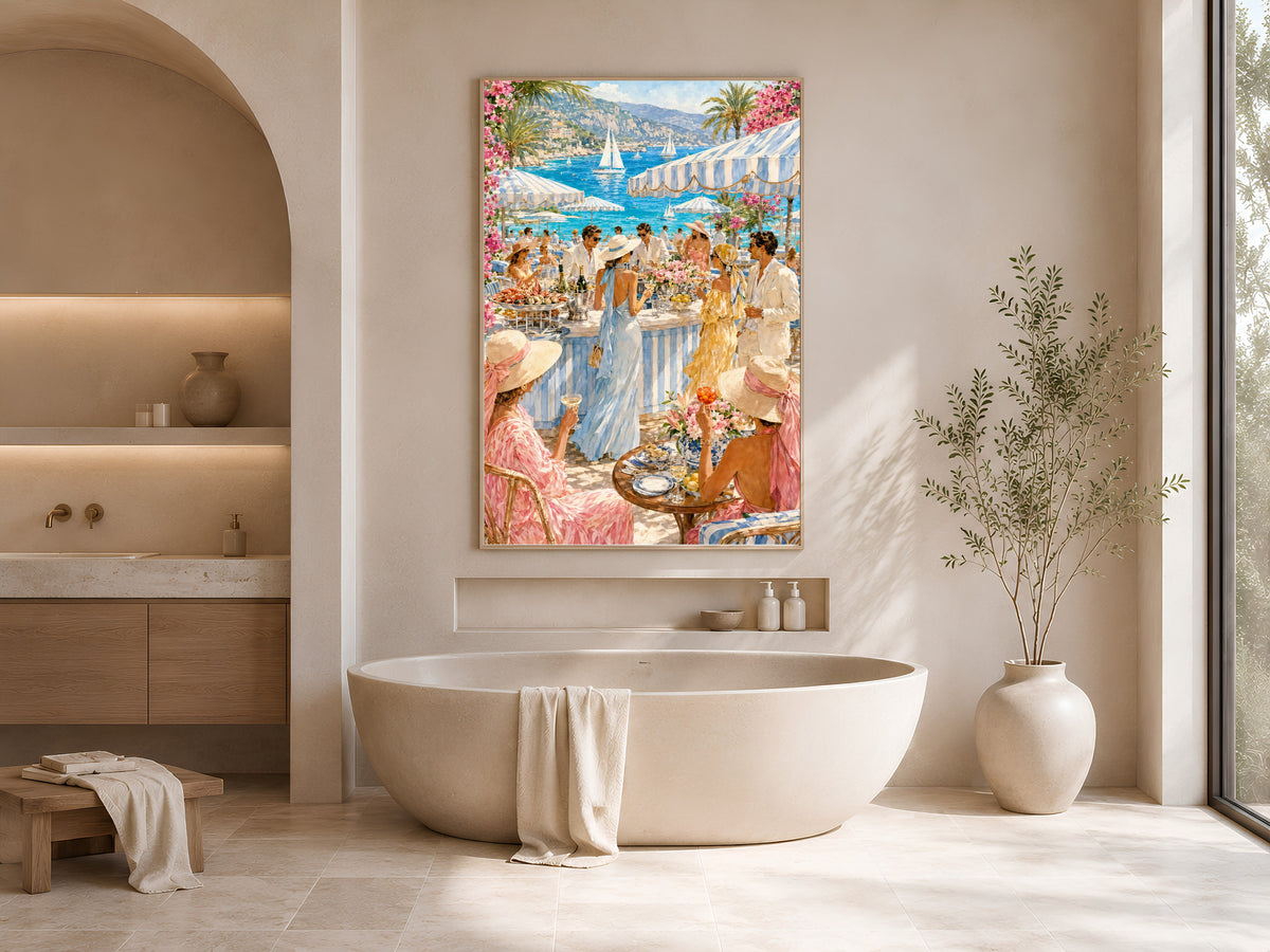 French Riviera Wall Art, Coastal Aperitivo Print - Digital Download