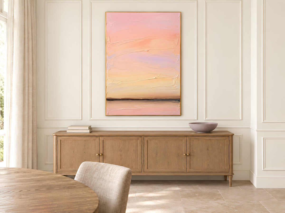 Sunset Gradient Wall Art, Impasto Oil Painting Print - Digital Download